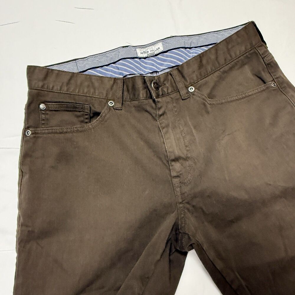 Peter Millar Pants Mens 32x32 Brown Signature Sateen Stretch Classic Fit Preppy